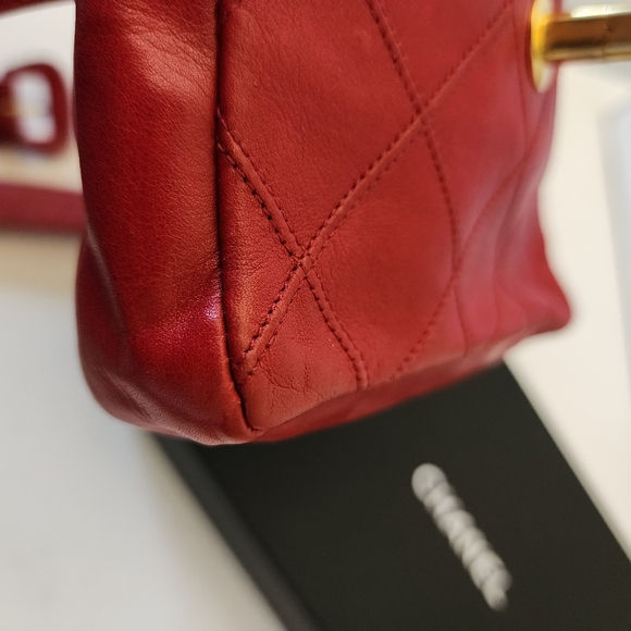 Chanel CC Turn Lock Matellase Belt Bag Lipstick Red + Entrupy COA - Picture 15 of 16